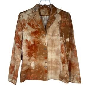 Vtg Living Dyeing Women's Floral Blazer Jacket S Long Sleeve Formal Career *Read